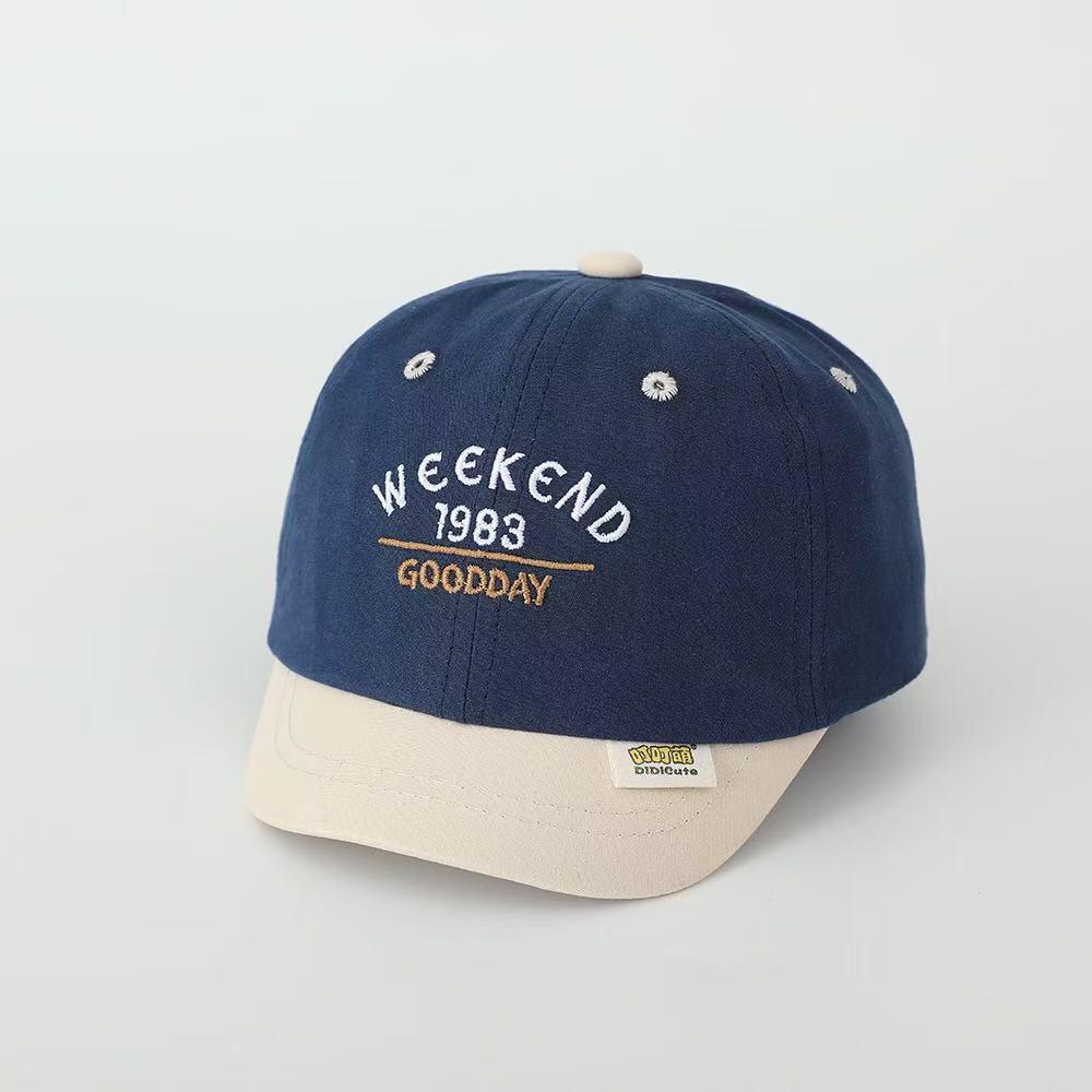 

Baby Hat Outdoor Casual Summer Children Baseball Cap Patchwork Letter Embroidery Kids Boys Girls Adjustable Short Brim Sun Hat 1-4 years синій