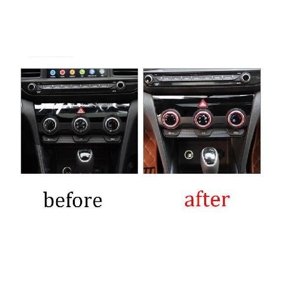 For Hyundai Elantra 2019-2020 Red Aluminum Console Air Conditioning Knob Trim 3X