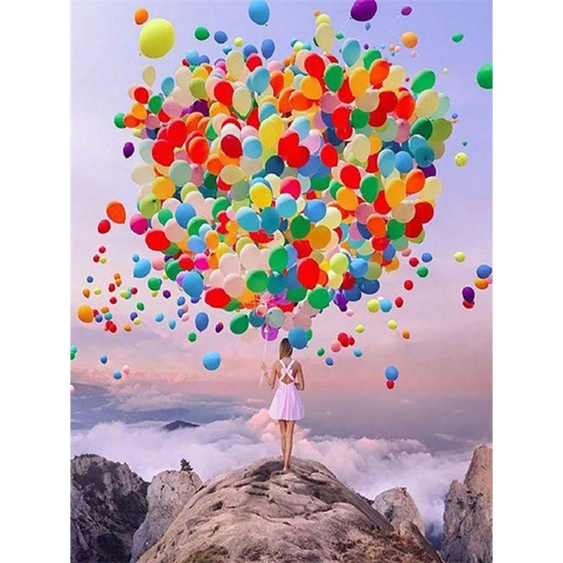 5D Elmas Mozaik Balon Resim Rhinestones Elmas Boyama Manzara Mozaik Sanatı Dikiş Kız Dekor Ev Için