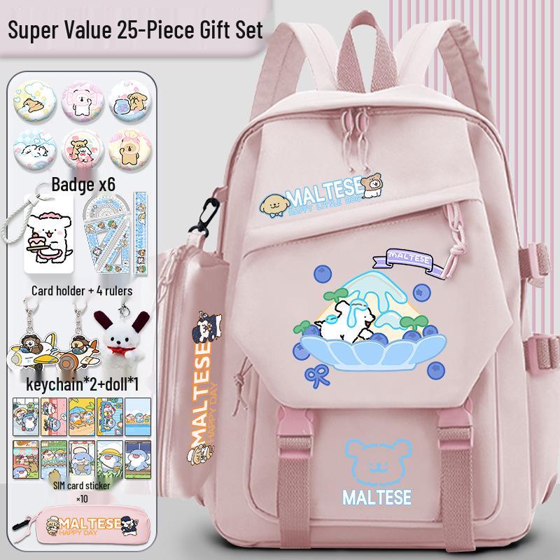 Lively Puppy Girls' Versatile School Backpack - Lightweight, Spacious & Perfect for Travel