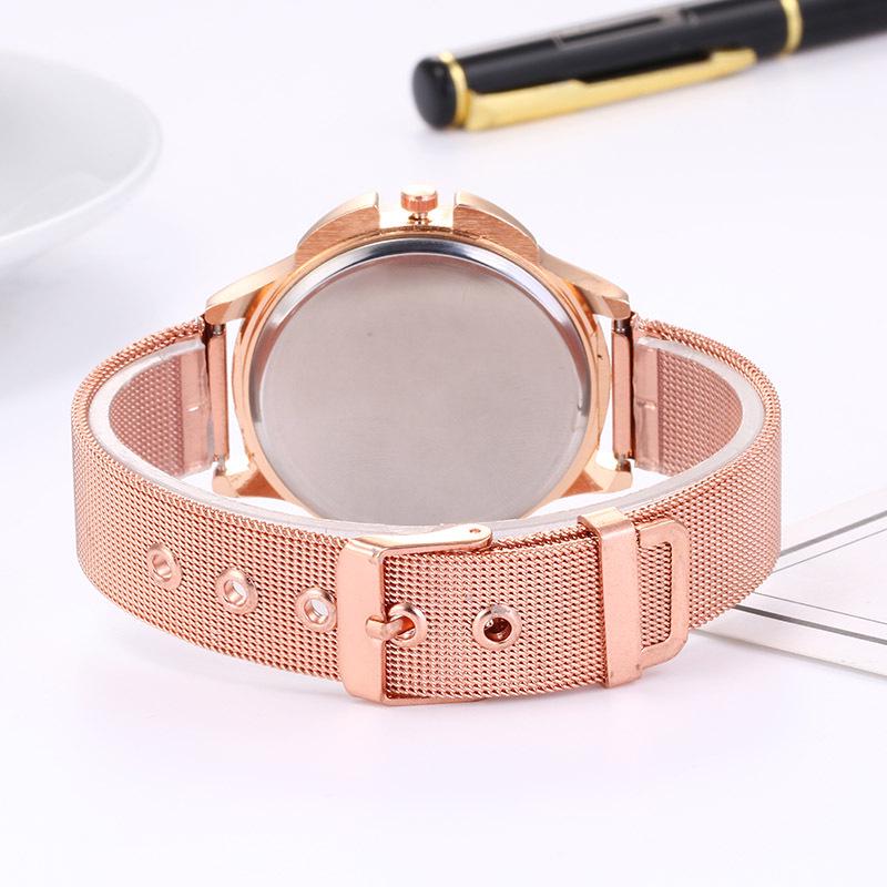 Gold Rose Crystal Flower Women Watches Ladies Quartz Alloy Mesh Watch New