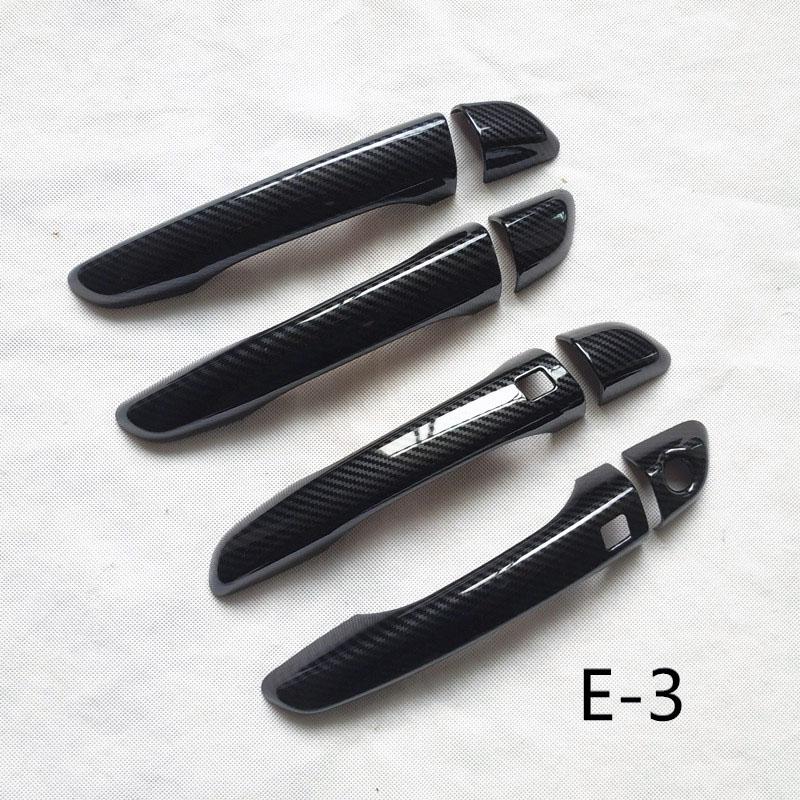 Door Handle Cover ABS Chrome for Hyundai Solaris 2 II Mk2 2017 2018   Car Accessories Imitation Carbon Fiber
