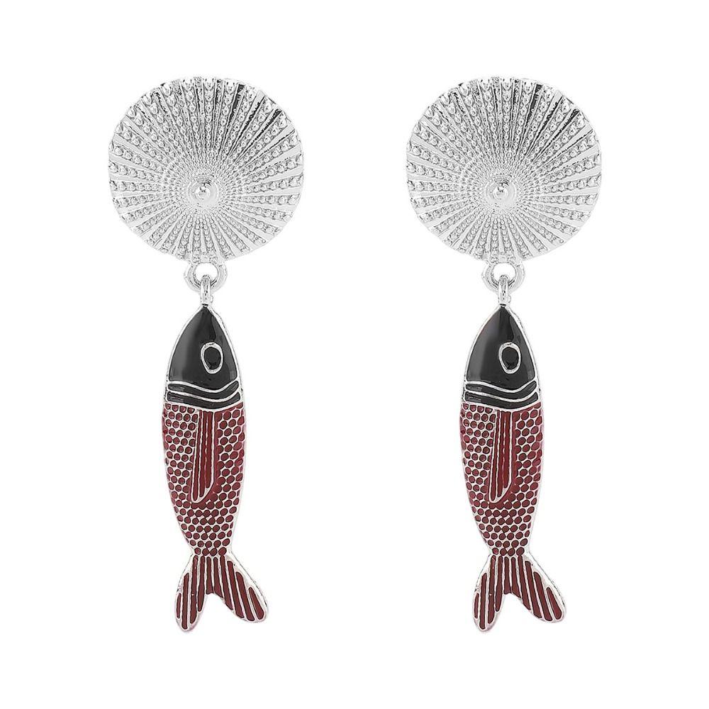 Metal Fish Pendant Earrings Vintage Animals Earrings Retro Bohemian Dangle Earring  Party
