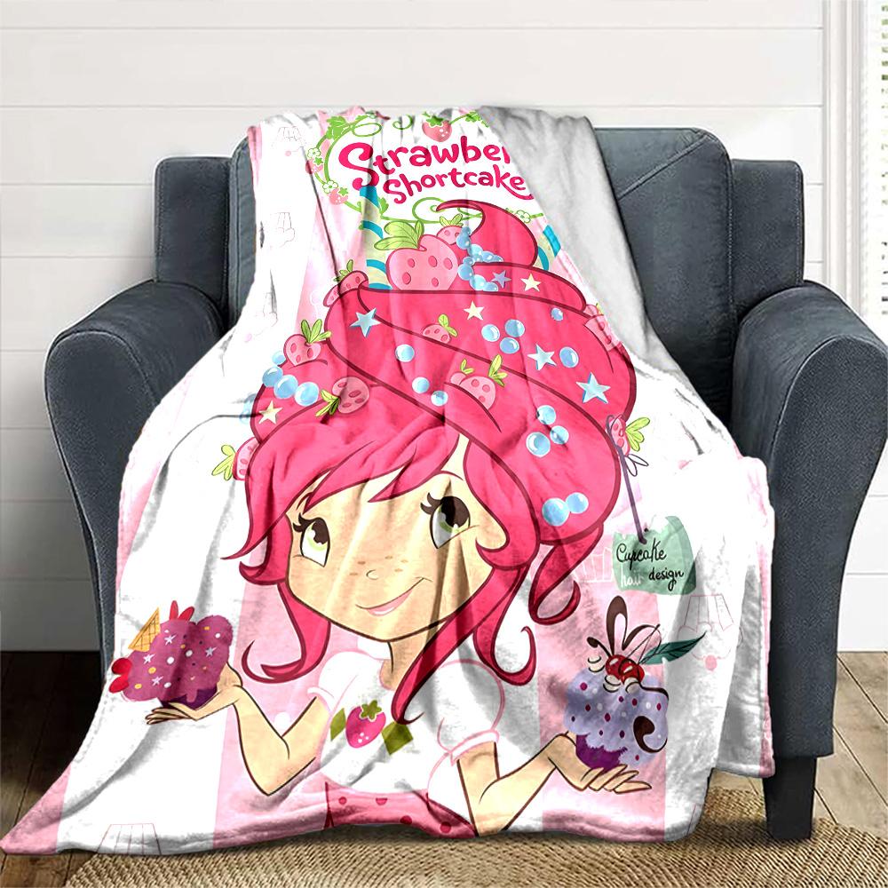 1pc Princess Strawberry13 Blanket, Gift, for Men and Women, Soft Blanket, Good for Sofa Bed Couch Travel, Lightweight Flannel Blanket