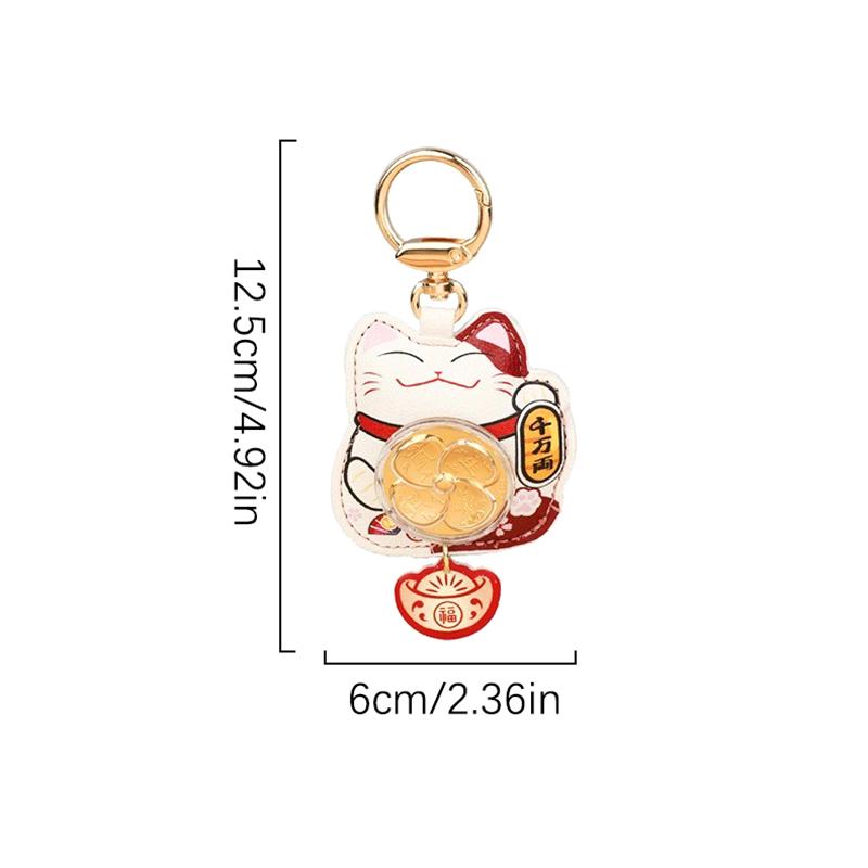 Maneki Neko Car Keychain Lucky Cat Car Backpack Keyring Best Friend Charms Pendant Couple Gift Keychain