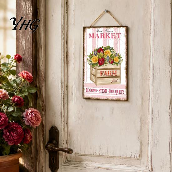 Porch Hanging Sign Summer Wooden Sign, Welcome Front Door Decor with Refresh Home Rope, Colorful Hanger for Seasonal Farmhouse Beach House Ready