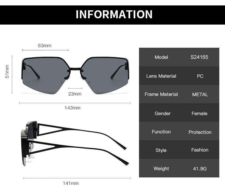 Coole Vierkante Bril I: Modieuze Individuele En Avant-garde Zonnebril Polygonaal Metalen Zonnebril 386