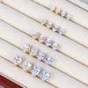 Delicate Water Drop Shaped Stud Earrings Luxury Silver Color Crystal CZ Ear Earrings for Women Fashion Versatile Jewelry