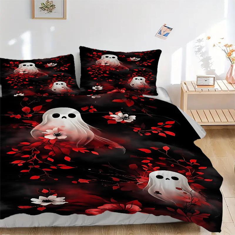 3pc Ghost Floral Cover Set - 1 Quilt Cover + 2 Pillowcases, All Seasons Bedroom Setting, Perfect for Home025