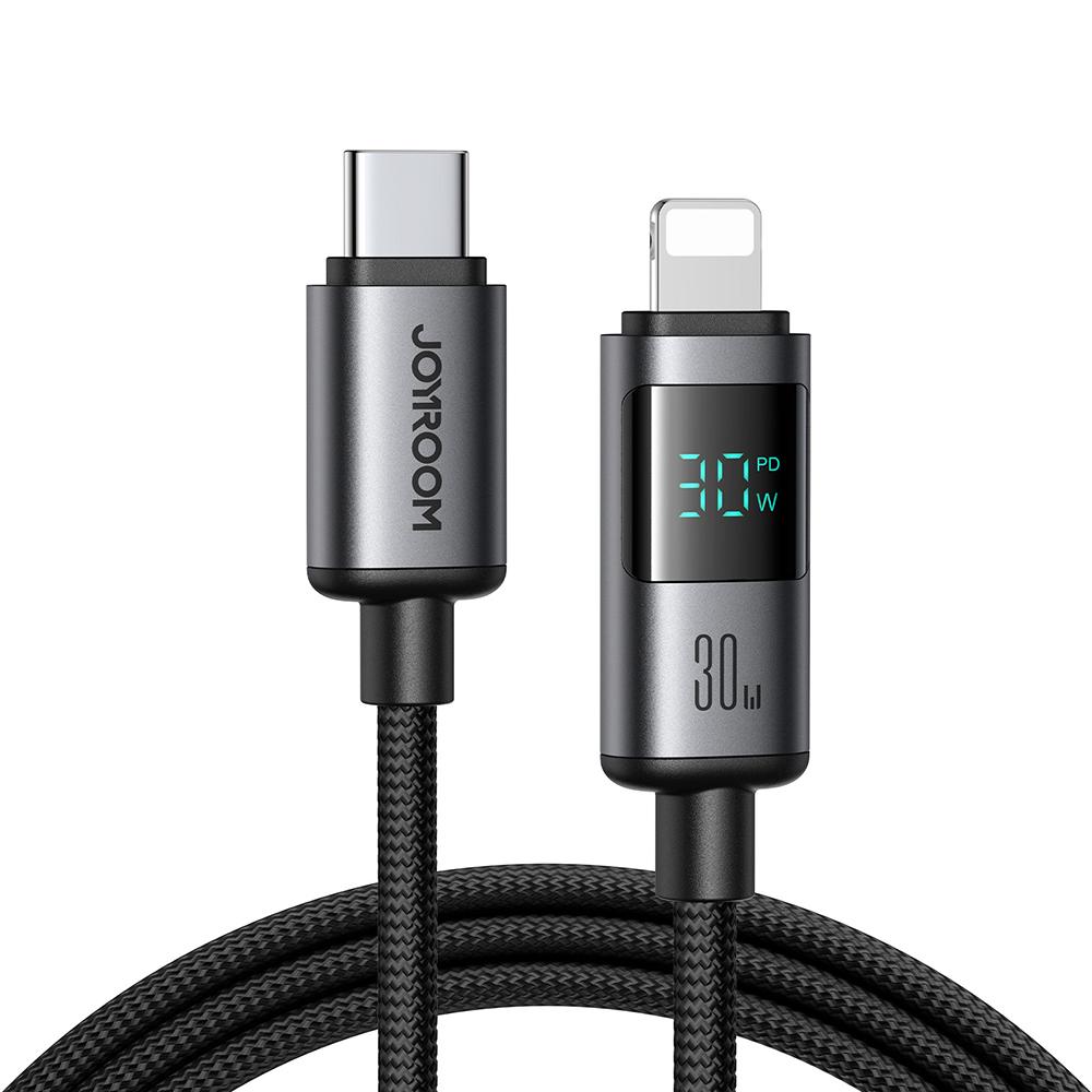 

JOYROOM S-A16 Pro 1.2m Data Cable Type-C to Lightning 30W Fast Charging Cord with Digital Display A