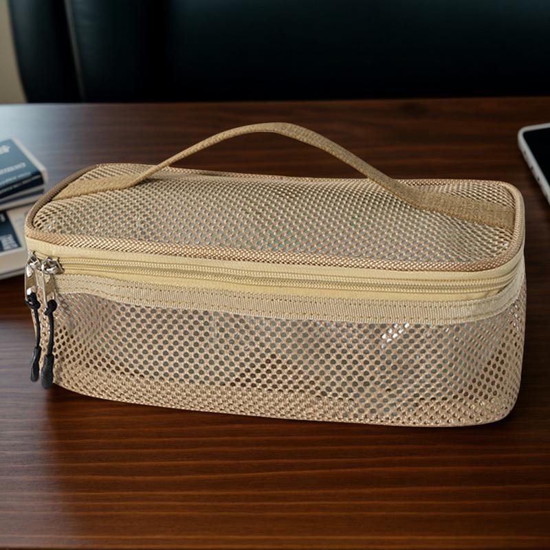 Camping Cooking Utensils Bag Portable Cookware Pouch For Outdoor Large Mesh Portable Camp Utensil Bag For Picnic Barbecue