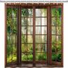 Forest Scenic Shower Curtain Rainforest Green Tree Spring Summer Sunlight Nature Landscape Camping Bathtub Curtains Fabric
