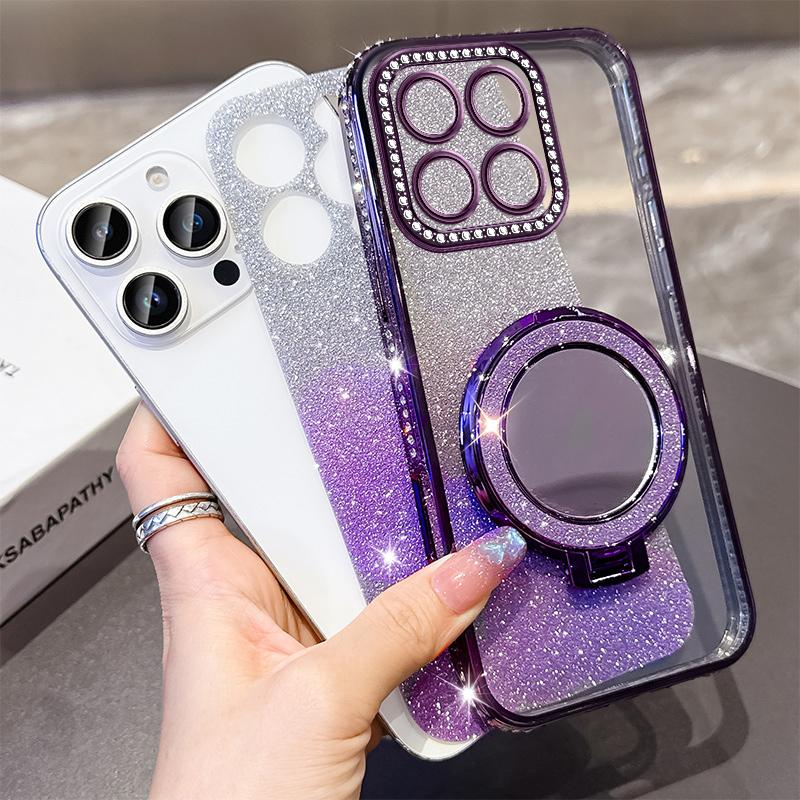 Třpytivé pokovení Silikonový Růžový Kryt na Telefon Pro Honor X7B X7C X8A X8B X9A X9B X9C Magnetický Držák Ochranný Kryt s Fólií na Objektiv X9A Pouzdro