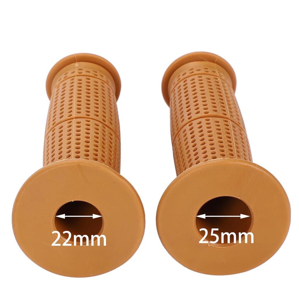 nakira Bike Grip Moped Handle Barrel Type 0.9 inch (22.2 mm) Left and Right Set Rubber E Type (Beige)
