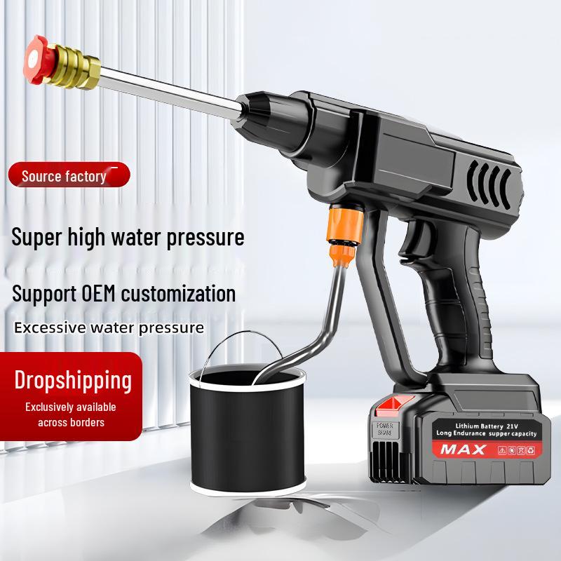 Portable High-Pressure Cordless Car Washing Gun with Lithium Battery