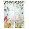 Easter Eggs Bunny Butt Flowers Leaves Sheer Curtains For Living Room Kitchen Window Curtains Bedroom Tulle Voile Curtains