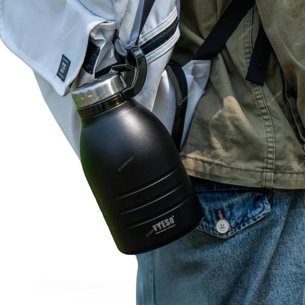 Tyeso 1900ML Vacuum Flasks Stainless Steel Insulated Flask Outdoor Portable Sports with Convenient Buckle Hiking Large Capacity