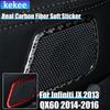 Real Carbon Fiber Car Accessories Door Speaker Frame Decorative Trim Cover Soft Sticker For Infiniti JX 2013 QX60 2014 2015 2016