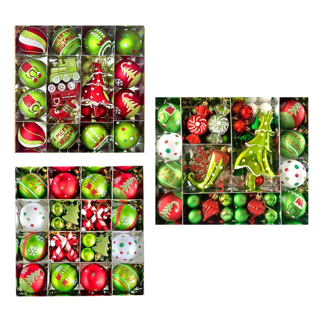Ornament Set, Christmas Decoration, Elf Balls, Elegant, /Green, Christmas Tree