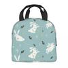 Bunny Pattern Lunch Box for Women Multifunction Rabbits Cooler Thermal Food Insulated Lunch Bag Office Work