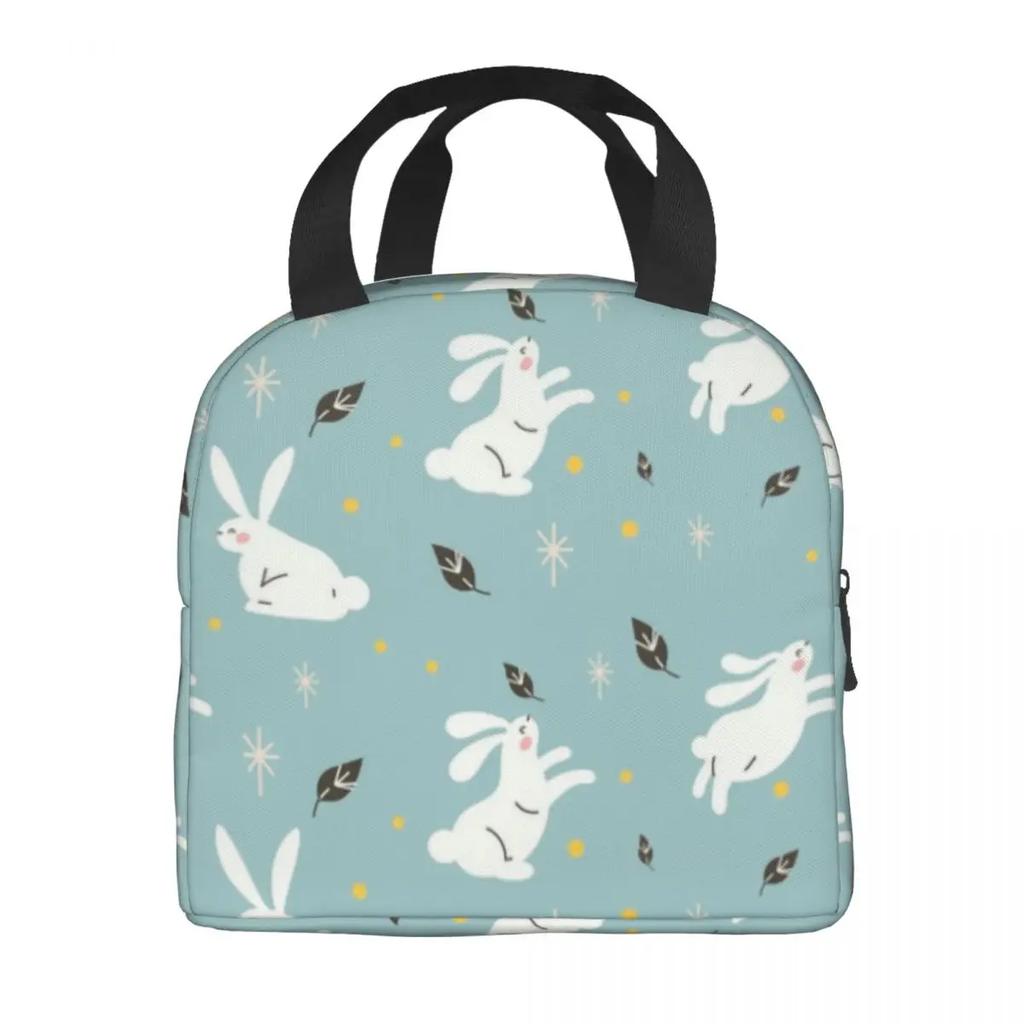 Bunny Pattern Lunch Box for Women Multifunction Rabbits Cooler Thermal Food Insulated Lunch Bag Office Work