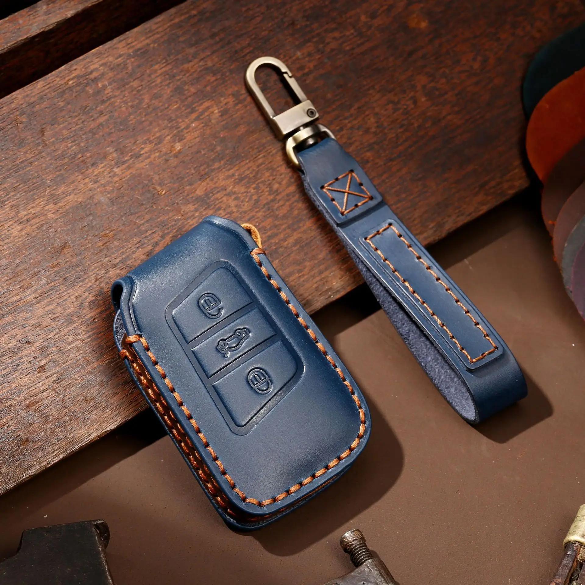 

For Volkswagen Vw Tiguan Mk2 Magotan Passat B8 Cc For Skoda Superb A7 Leather Car Smart Key Case Cover Accessories