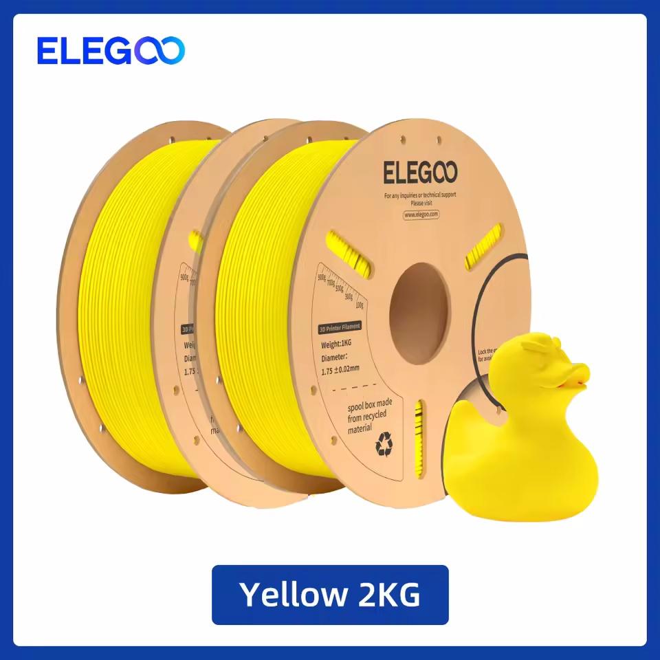 ELEGOO 1.75mm PLA+ Filament 2KG Set Plastic 3D PLA for Most FDM 3D Printers Dimensional Accuracy +/- 0.02mm 2pcs*1kg PLA+ Set