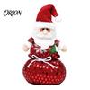 Festive Table Centerpieces Sequins Christmas Santa Claus/Snowman/Elk Ornaments with Candies Storage Pocket, Plush Claus Red or Green Figures