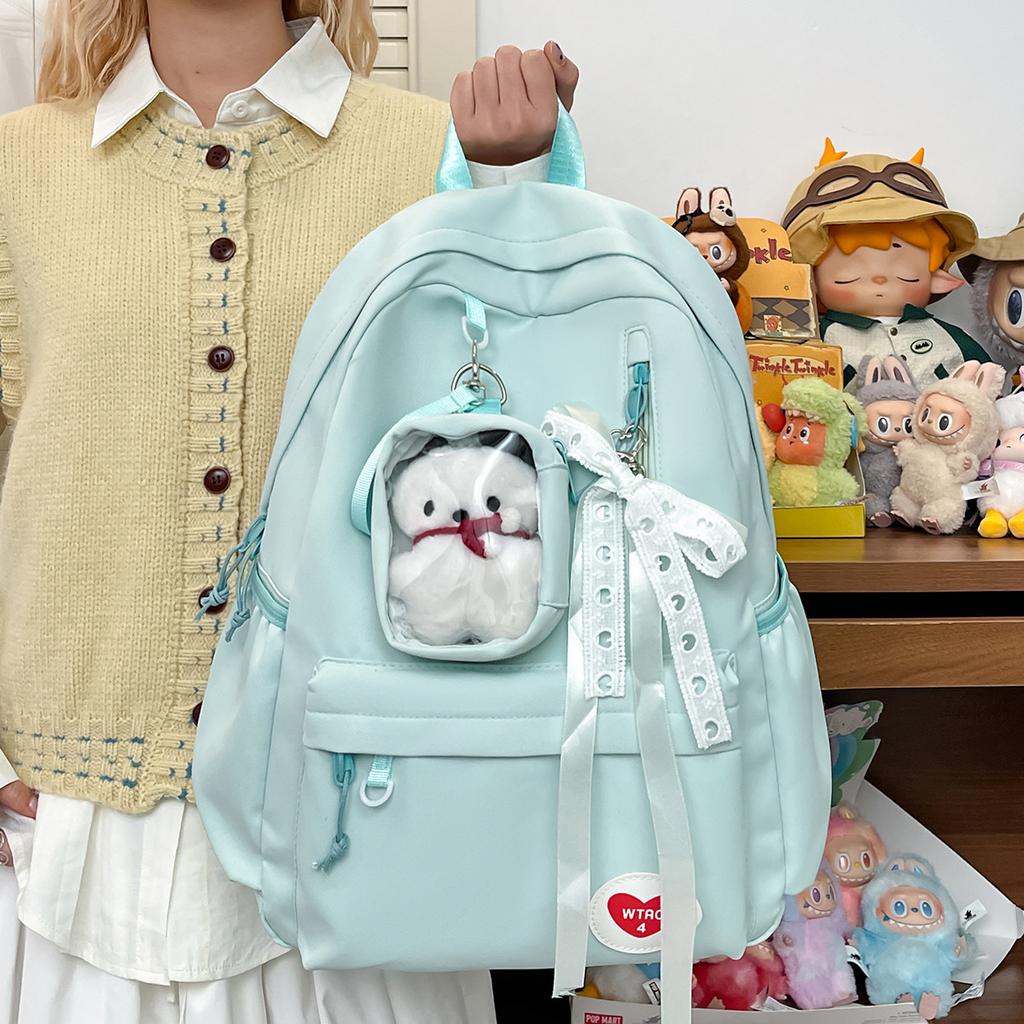 School Bag Two-Dimensional Baby Bag Transparent Bar Pain Bag Cute Large-Capacity Backpack Dopamine Color Matching School Bag