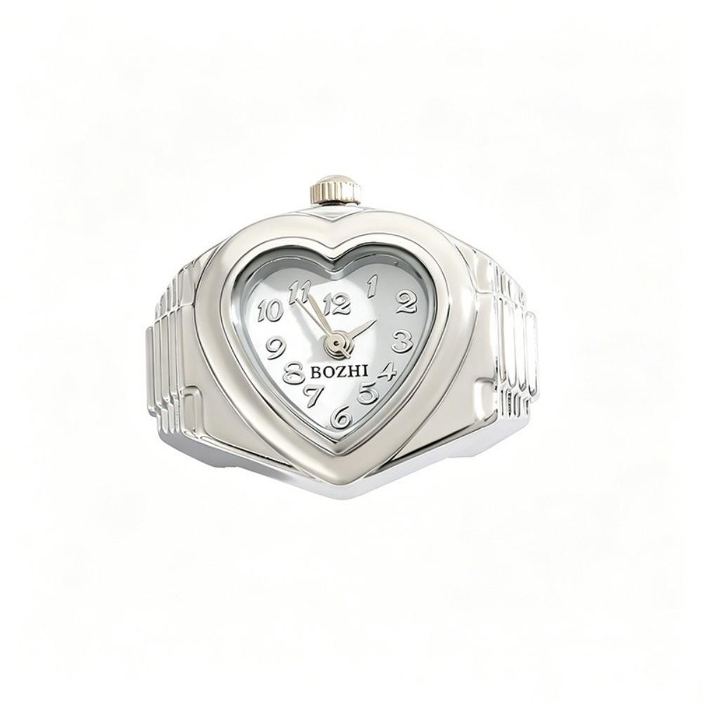 Stainless Steel Ring Watch Heart Shaped Fashion Accessories Ring Daily Outfits
