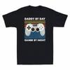 Daddy By Day Gamer By Night Vintage Gaming Dad T-Shirt Tee Gift for Father's Day