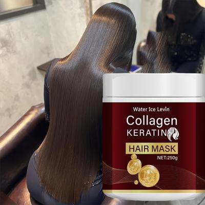 Maschera per Capelli al Collagene e Cheratina, Nutre Profondamente i Capelli Secchi e Danneggiati, Migliora l'Elasticità—Ricca di Olio di Argan Marocchino, Idrata e Ammorbidisce Profondamente