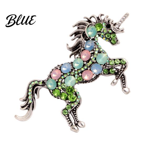 Exquisite Unicorn Accessory Retro Brooch Rhinestones Inlaid Lapel Pin Artistic