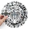 50pcs Dark Retro Gothic Waterproof Stickers for Thermos Cups & Luggage
