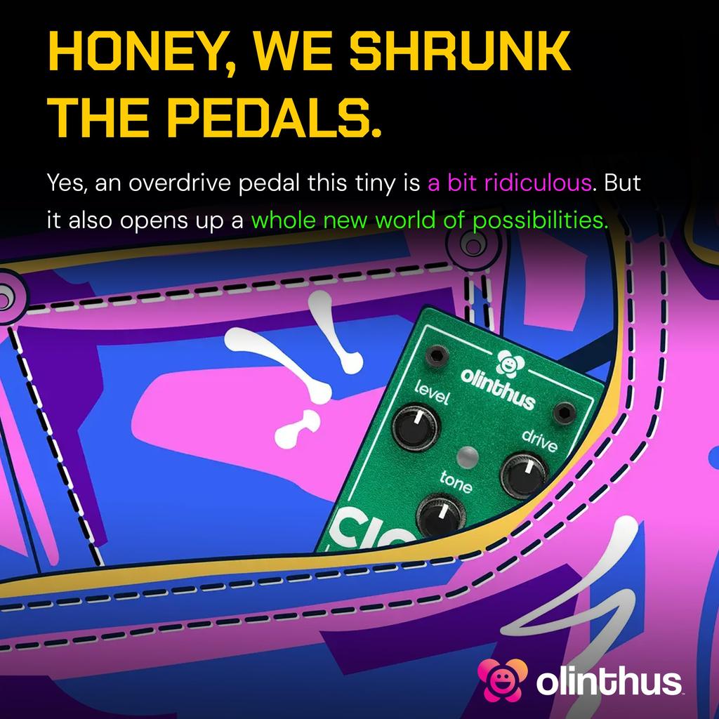 Olinthus Zikaden Overdrive Effektpedal [Inklusive Ein- und Ausgangs-Breakout-Kabeln]