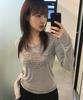 CHICKS Confidence V-Neck Long Sleeve Melange