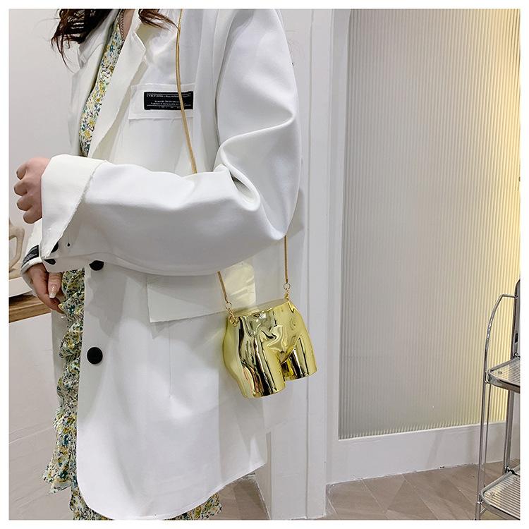 Small Funny Bag Design Acrylic Chain Bag Crossbody Small Bag Women's New Funny Bouncing Bag Earphone Lipstick Envelope Bag