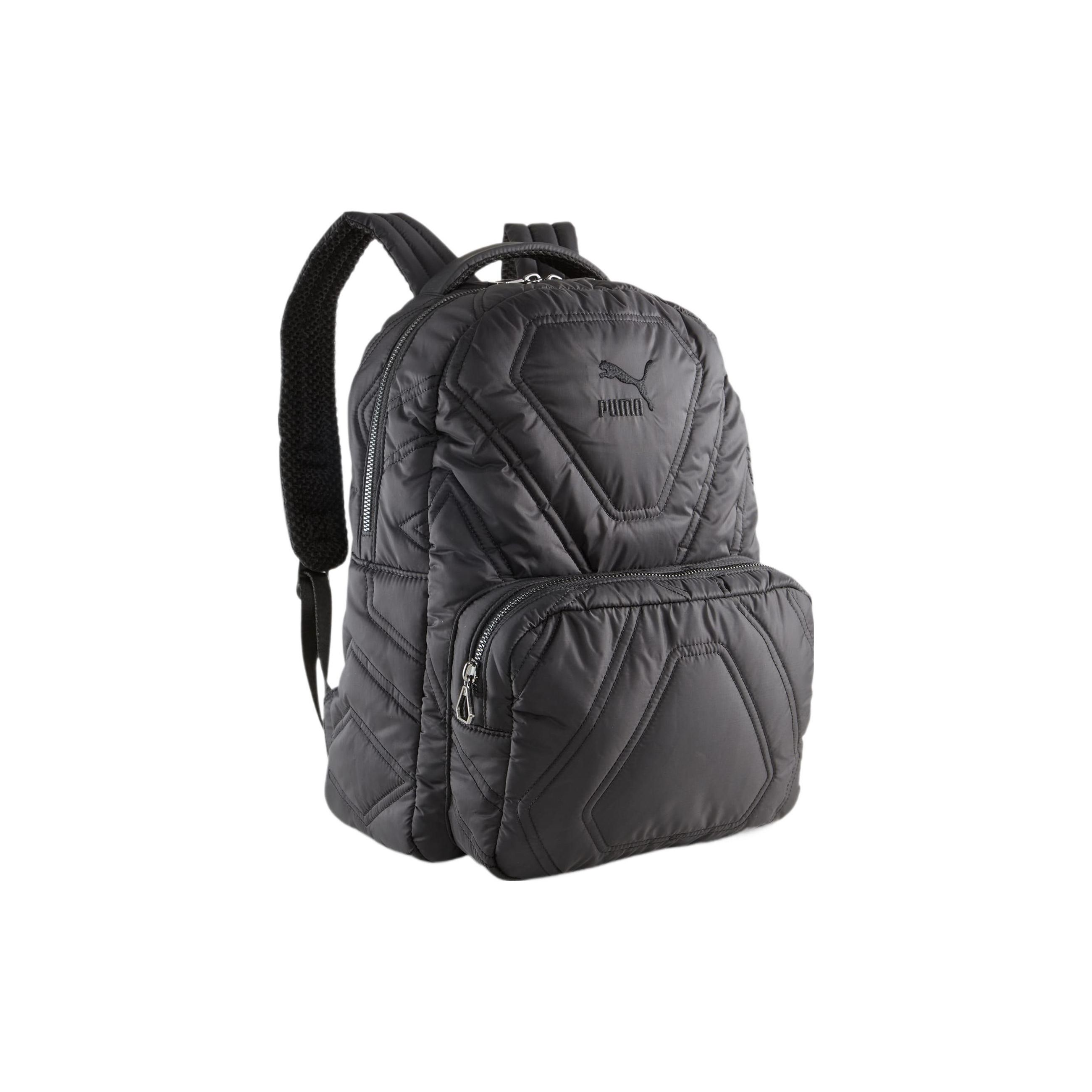 Puma Fashion Logo Embroidered Zipper Closure Backpack Unisex backpack Black 079889-01 Black