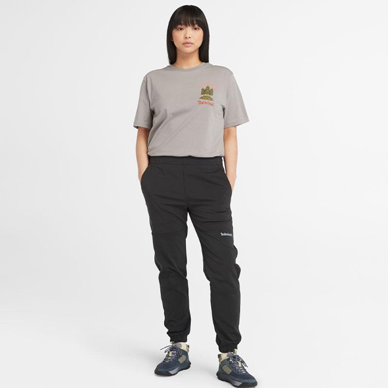 Timberland Solid Color Elastic Waistband Cuffed Knit Joggers Unisex Joggers Black A6KZ9-001