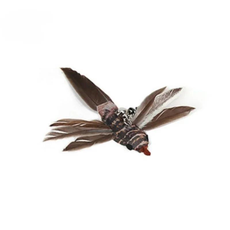 Cat Feather Toy Accessories False Birds Worm Toy with Bell Kitten Cat Toys Interactive Replacement Refill Foam Ball Training