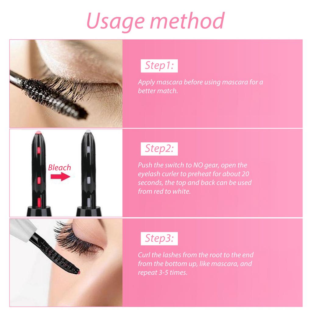 Heated Eyelash Curler for Women Mini Electric Eye Lash Curler for Natural Lashes False Eyelashes