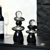 Ceramic Handicrafts Pile Pebbles Geometric Crystal Balls Stacked Stone Statue Decorative Figurines Home Decoration Accessories