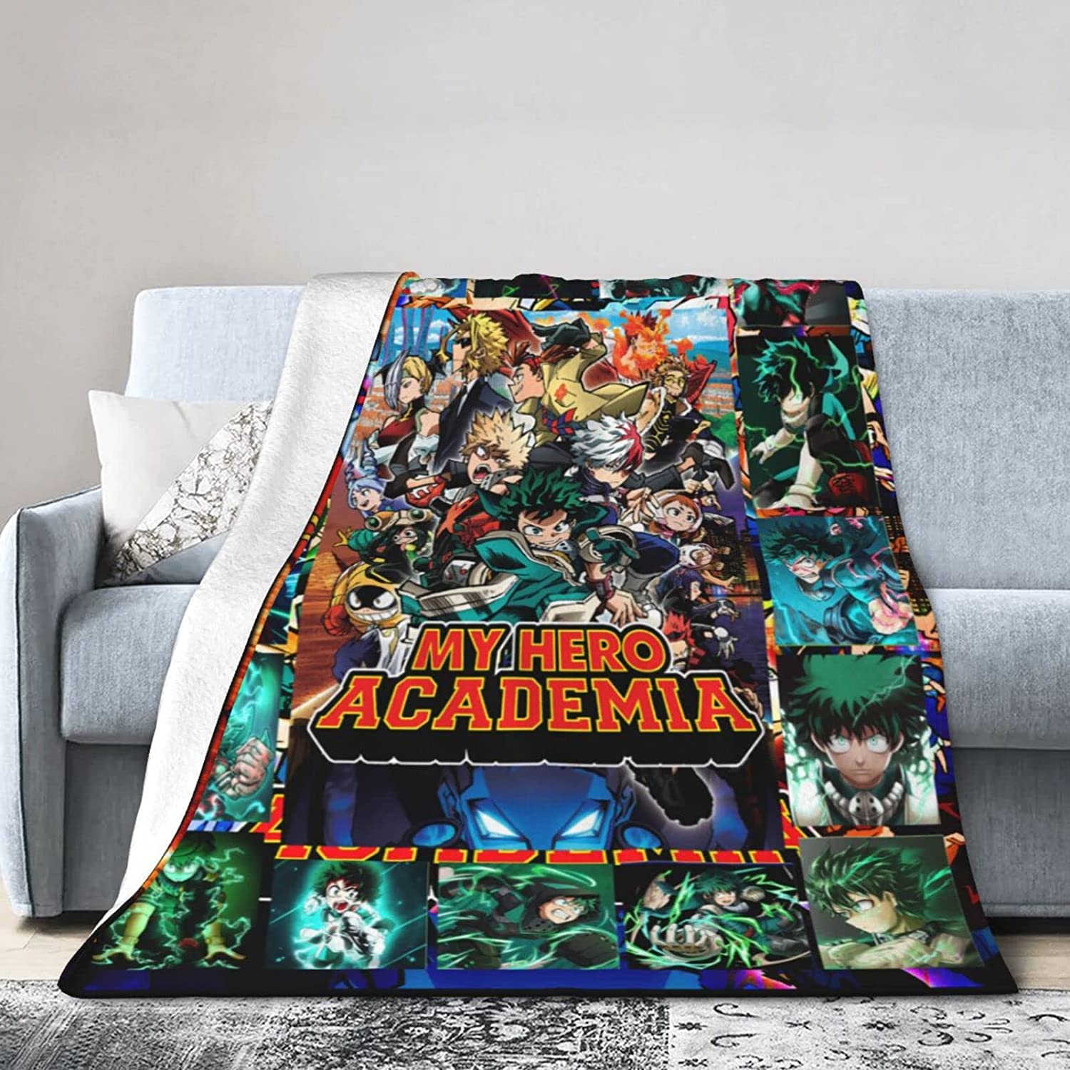 

Ковдра My Hero Academia Тепла ковдра аніме, супер м’яка легка та затишна ковдра для дивана-ліжка Ковдра з мультфільмів для дітей і дорослих 75x90cm