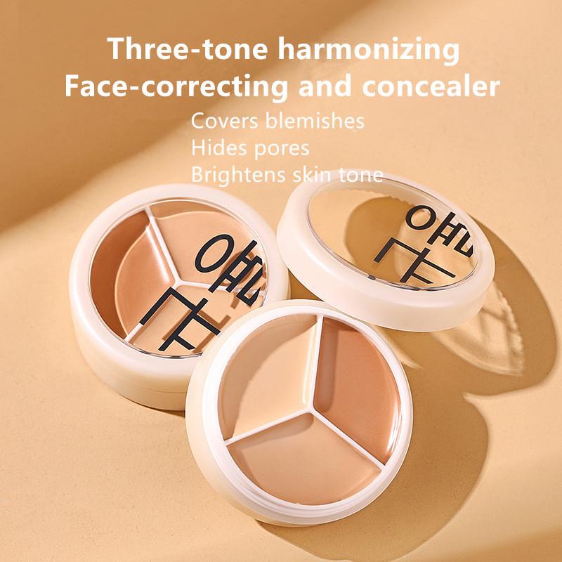 3-in-1 Concealer Blemish & Acne Coverage Concealer Palette Waterproof Non-Removal Concealer