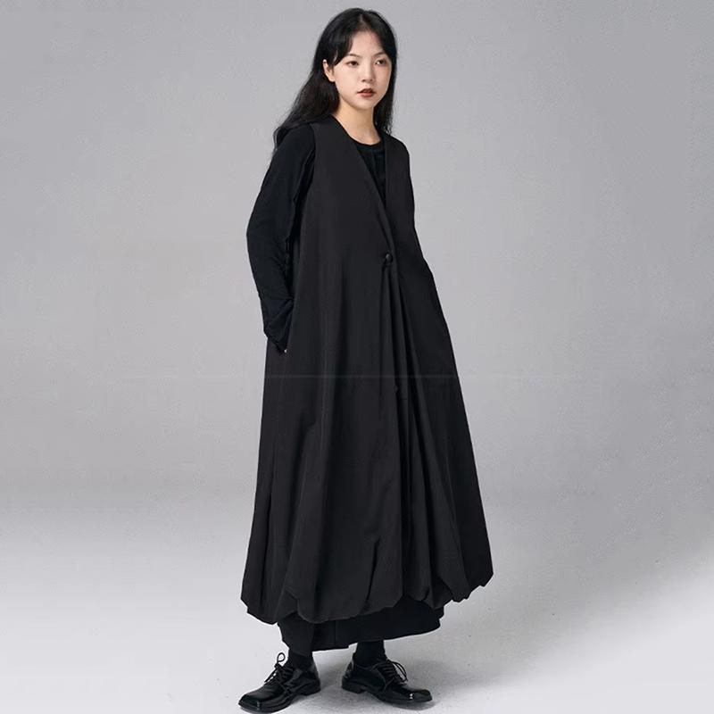 XITAO V-neck Single Breasted Dress  HQQ2450