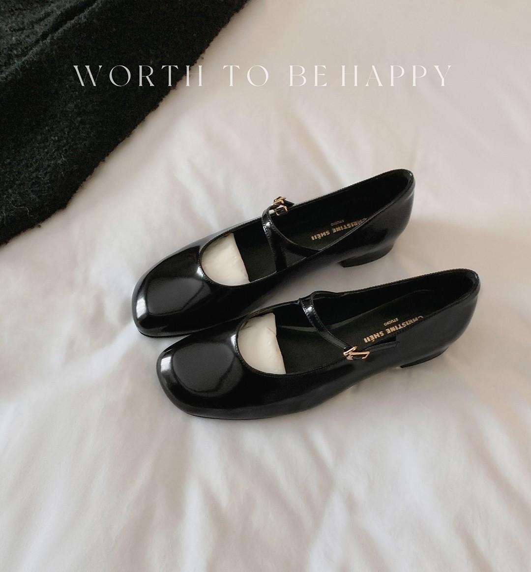 

Туфли Мэри Джейн для женщин 2025 года, модные повседневные лакированные туфли, мягкие удобные красные балетки, Zapatos De Mujer 40 чёрный