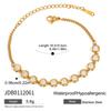 Youthway Versatile Casual Gold Plated Stainless Steel Geometric Rhinestone Tennis Chain Bracelet Necklace Set Sporty Accessories