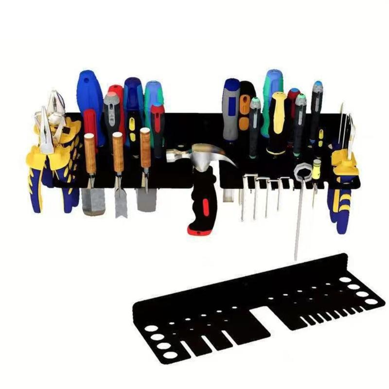 Heavy Duty Iron Tool Storage Wall Mounted Rack For Garage Workshop Home Equipment With Multiple Holes Easy Installation