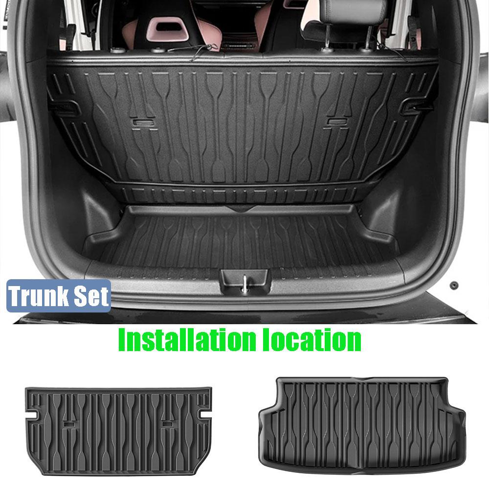Floor Mats For BYD Dolphin Mini Seagulls EV 2024 2025 Trunk Mats Waterproof Non-slip Carpet Back Seat Protector Boot Liner Tray