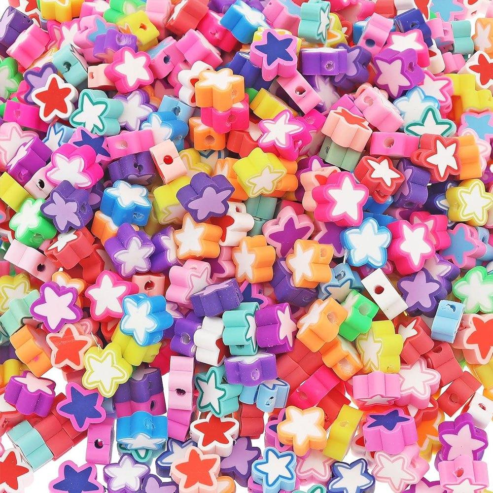 50/100/200 polymer adhesive Saturn shaped loose spacing beads, cute mixed color beads, DIY hair clips, necklaces, bracelets, jewelry earrings